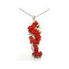 Collana Girocollo corallo rametti in argento cavalluccio marino filigrana Sarda