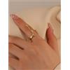 Anello Donna astratto strutturato design color oro elegante Diametro: 1.7 cm