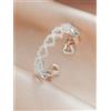Anello Donna color argento cuore cuori romantico amore Diametro: 1.7 cm