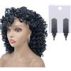 IM Accessori Argento Nero Sfumati Orecchini In Cristallo di Strass lunghi 5cm Pendenti Donna