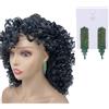 IM Accessori Verde Sfumati Orecchini In Cristallo di Strass lunghi 5cm Pendenti da Donna