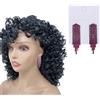 IM Accessori Rosa Sfumati Orecchini In Cristallo di Strass lunghi 5cm Pendenti da Donna