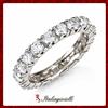 Abbagliante Anello Veretta Eternity Donna in Argento 925 Rodiato Oro Bianco