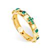 Amen ANELLO AMEN I ROSARI AROGV IN ARGENTO 925 COLORE ORO CON CRISTALLI VERDI MISURA