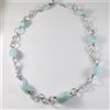 COLLANA IL ALLUMINIO LUNGA 60 CENTIMETRI CON ACQUAMARINA AZZURRA BLU