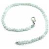 BRACCIALE IN ORO BIANCO 18K, PERLINE SFACCETTATE DI ACQUAMARINA, 18.5 O 21 CM