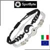 Doppio Bracciale Uomo Donna Yin Yang Bene e Male 2 Pezzi Coppia Bianco e Nero