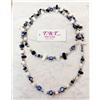TBT-gioielli Moderna Collana Lunga Madreperla da Donna,Perle,Pietre Dure,Cristalli Blu scuro