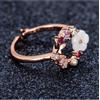 Anello Donna zirconia con decorazione floreale fiore femminile Diametro: 1.7