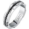 AMEN Anello Morellato Catene SABH36 Fascia Zirconi Neri Acciaio Ring 21 Uomo