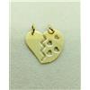 Produzione Orafa Aretina CIONDOLO PENDENTE CUORE SPEZZATO ORO GIALLO 18K 750 DIVISIBILE FIDANZATI COLLANA