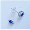 Produzione Orafa Aretina GIOIELLI ORO BIANCO 18 KT 750 ZAFFIRO BLU ZIRCONI DIAMANTI SINTETICI DONNA LUSSO
