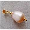 Artigiano Toscano PERLA RARA NATURALE MABè ORO GIALLO 750 BIANCA CIONDOLO PENDENTE COLLANA DONNA
