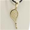 CIONDOLO ORO GIALLO O BIANCO 750 18K, RACCHETTA DA TENNIS, PENDENTE