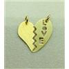 Produzione Orafa Aretina CIONDOLO PENDENTE CUORE SPEZZATO ORO GIALLO 18K 750 DIVISIBILE FIDANZATI COLLANA