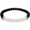 Bracciale con ZIRCONI perle Bianco Nero no swarovski braccialetto da Uomo Donna