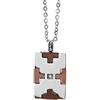 Boccadamo Collana Pendente Uomo Boccadamo AGR139 Man Steel Rosa Cristalli