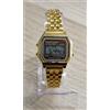 Orologio uomo donna unisex Vintage Retrò Digitale stile Casio acciaio e Oro Nero
