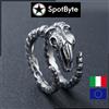 Anello Uomo Corno di Capra Teschio Drago Ossa Taglia Unica Regolabile
