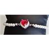 BRACCIALE DONNA RAGAZZA PERLE CHARM CUORE AMORE INFINITO CRISTALLI SWAROVSKI