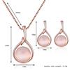 Set collana e orecchini goccia d'acqua cat eye pietra eleganti
