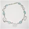 COLLANA IL ALLUMINIO LUNGA 50 CENTIMETRI CON ACQUAMARINA AZZURRA BLU