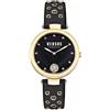 Versus Versace Orologio Donna Versus VSP1G0221 Collezione Los Feliz In Pelle Nero Dettagli Oro
