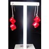 Produzione Orafa Aretina ORECCHINI DONNA ARGENTO 925 GITANA ZINGARA CORALLO VERO CHARMS CORALLO BAMBU