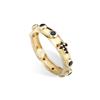 Amen ANELLO AMEN I ROSARI AROGN IN ARGENTO 925 COLORE ORO CON CRISTALLI NERI MISURA 1
