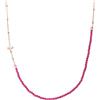 Amen Collana Donna Argento 925 Rosato Amen CLCOCRRR3 Croce con Cristalli color Rubino