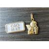 Splendida medaglia portafortuna angelo uomo donna in oro giallo 750 18 kt nuovo