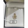 Ciondolo medaglia angelo angioletto portafortunin oro 750 18 kt e zirconi Nuovo
