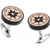 ZANCAN Gemelli ZANCAN HI TECK acciaio EHG035 cufflink polsini ROSA DEI VENTI ORO ROSA