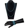 TBT gioielli Azzurro Collana o Bracciale Cristallo Filo Lungo Elastico Donna 100cm C/16