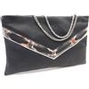 ANNALUNA Borsetta donna borsa clutch da sera cerimonia pelle Annaluna blu made in italy