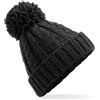 Beechfield Uomo Donna Senape Grigio Marrone Beige o Nero Cavo Maglia Pom Cappello Sci
