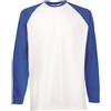 Fruit of the Loom T-Shirt Baseball A Maniche Lunghe Con Contrasto Fruit of the Loom Cotton