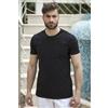 Red Jack T-shirt Uomo a Manica Corta Elasticizzata Maglietta Cotone Slim Fit Nera Bianca