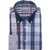 Ejoejeans Camicia Uomo Slim Fit Aderente Manica Lunga a Quadri Blu Celeste Cotone S Casual