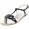 HOGAN Sandali Infradito VALENCIA Cint. Alla caviglia 100% Pelle Blu/Argento sz35