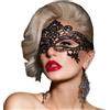 Maschera 0349 per Occhi del Mistero Venezia Style Nera in Pizzo Nero Ricamato