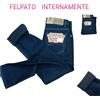 PALADINO Jeans uomo BLU SCURO felpato INVERNALE pantaloni foderati IN PILE regular fit