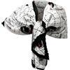 TBT-Gioielli N°5 Elegante Sciarpa Plissettata Mis. Seta Sciale Foulard Donna Cerimonia Bianco