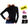 erreci intimo 3PZ Dolcevita Lupetto da Donna in morbida Microfibra Maglia Invernale Collo Alto