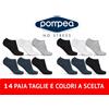 Pompea 28 minicalza 14 paia fantasmini calzini uomo donna fantasmino salvapiede POMPEA