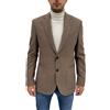 Rebus Giacca blazer uomo beige in misto lana tessuto microspigata, slim fit sconto 60%