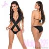 KouCla Monokini Costume da bagno donna intero swimwear nero moda mare trikini