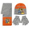 Univerval Studios Cappello sciarpa e guanti invernale Minions cappellino bambino Bimbo 5907