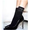 Philippe Matignon Calzino donna Matignon in cotone con applicazione di strass, bordo comfort -Jais