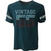 VINTAGE 55 t-shirt uomo petrolio mezza manica mod FOOTBALL 100% cotone